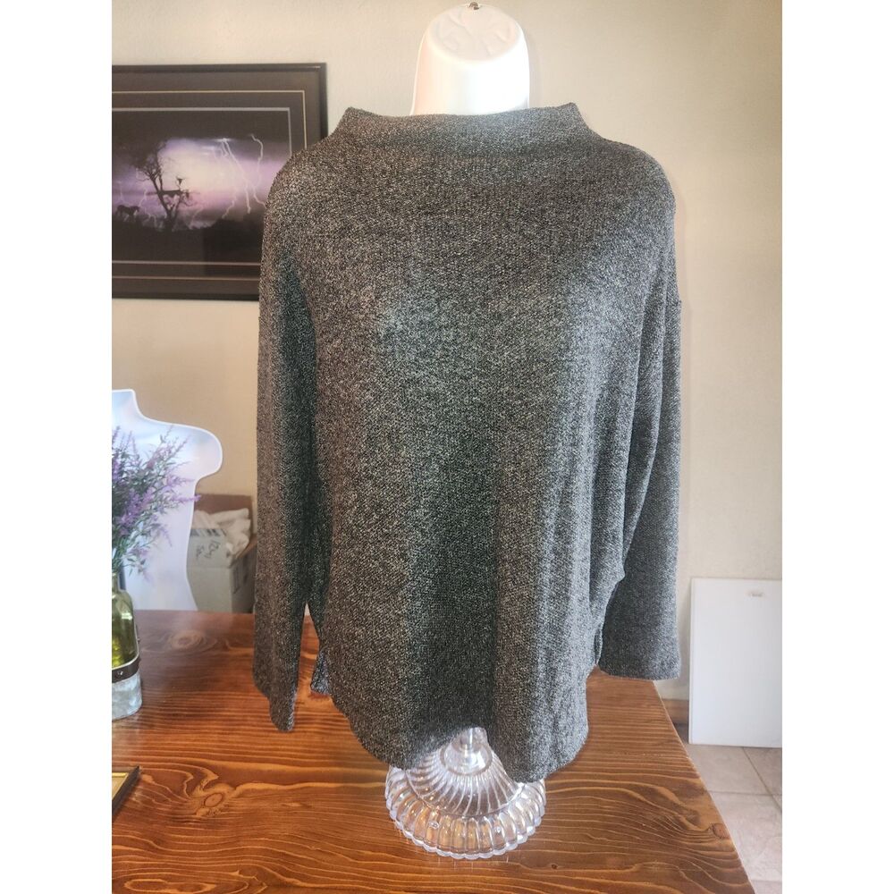 Old Navy Black Knit Pullover Sweater Womens Size M Medium Long Sleeve Crewneck B
